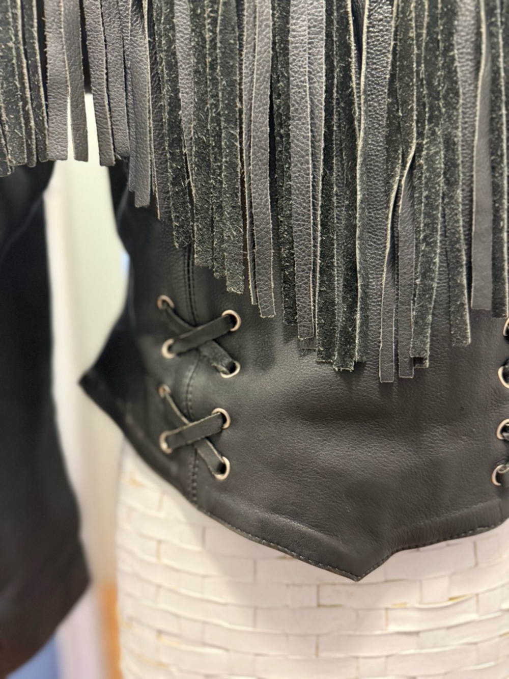 Vintage Pelle Cuir Western Fringe Leather Jacket - Deconstructed Gothic Moto - Picture 9 of 16